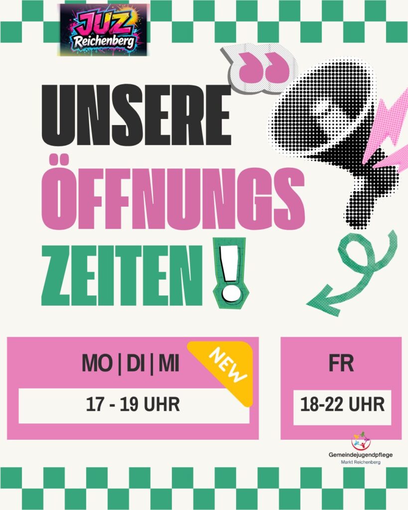 Öffnungszeiten des JUZ Reichenberg
